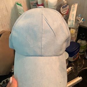 Baby blue baseball hat